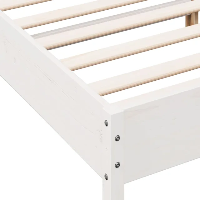 Cadre de lit sans matelas blanc 160x200 cm bois de pin massif
