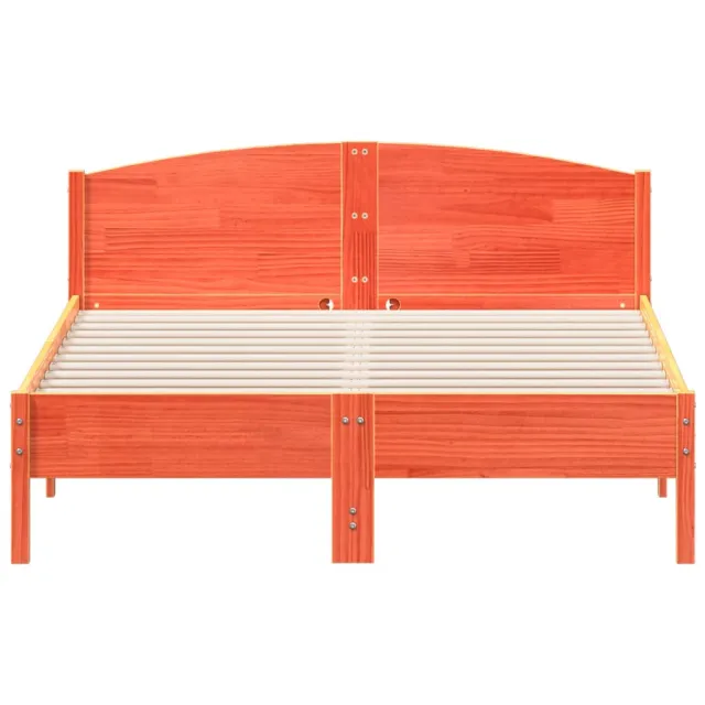 Cadre de lit sans matelas cire marron 160x200cm bois pin massif