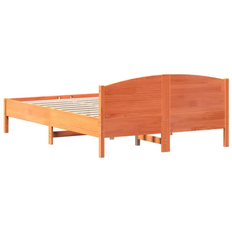 Cadre de lit sans matelas cire marron 160x200cm bois pin massif