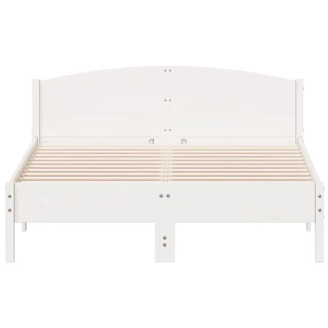 Cadre de lit sans matelas blanc 150x200 cm bois de pin massif