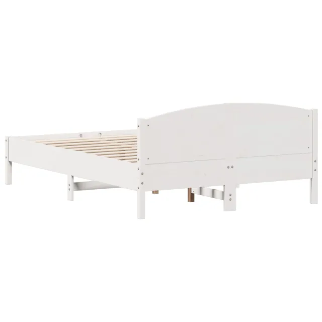Cadre de lit sans matelas blanc 150x200 cm bois de pin massif