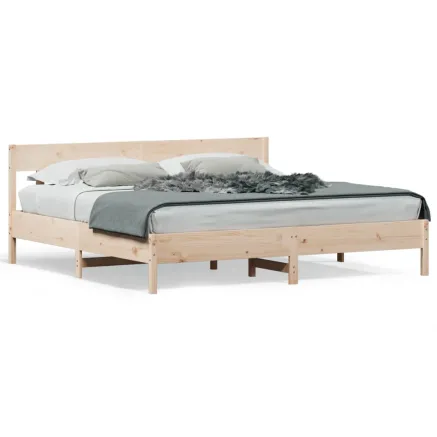 Cadre de lit sans matelas 180x200 cm bois massif de pin 2