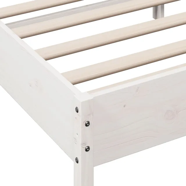 Cadre de lit sans matelas blanc 180x200 cm bois massif de pin
