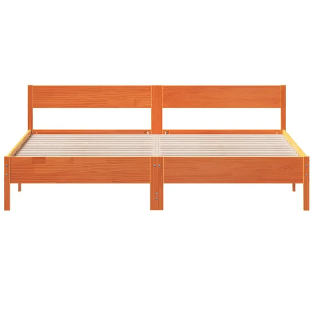 Cadre de lit sans matelas cire marron 200x200cm bois pin massif