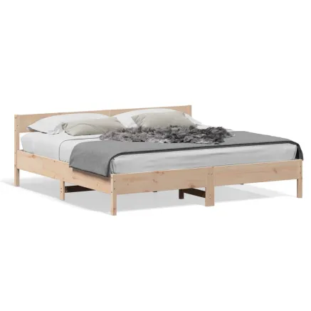 Cadre de lit sans matelas 180x200 cm bois massif de pin 2