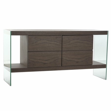 Credenza DKD Home Decor  Marrone Trasparente Cristallo Legno di noce L