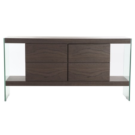 Credenza DKD Home Decor  Marrone Trasparente Cristallo Legno di noce L