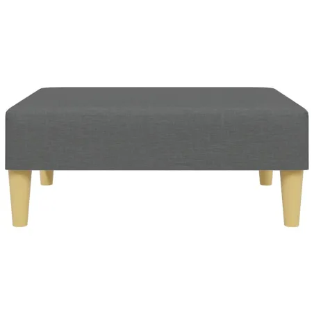 Canapé-lit à 2 places avec repose-pied gris foncé tissu