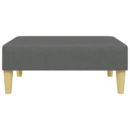 Canapé-lit à 2 places avec repose-pied gris foncé tissu