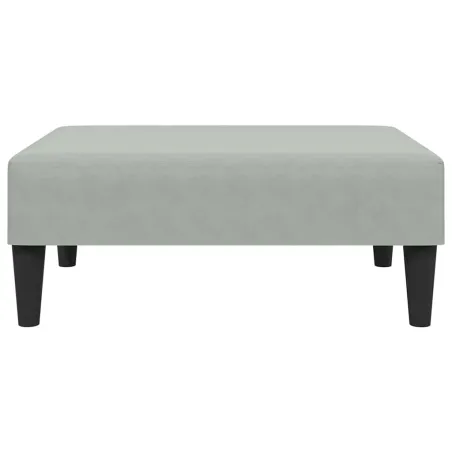 Canapé-lit à 2 places avec repose-pied gris clair velours