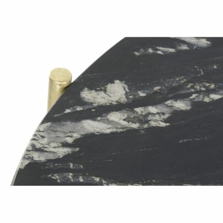 Table d'appoint DKD Home Decor Noir Doré Marbre Fer (81 x 81 x 44 cm) 2