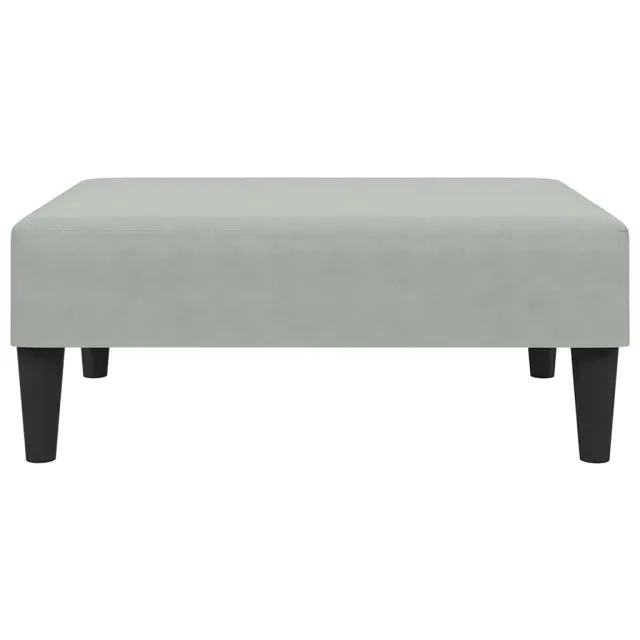 Canapé-lit à 2 places avec repose-pied gris clair velours