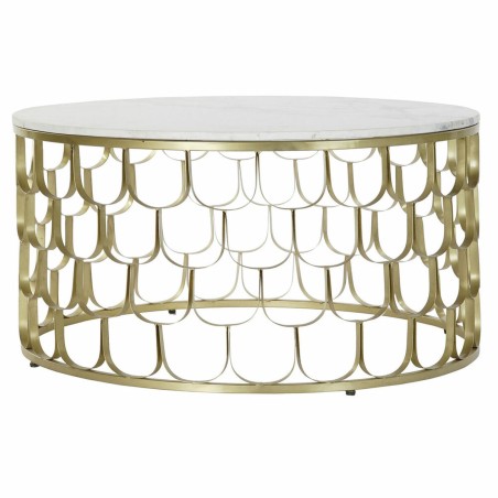 Mesa auxiliar DKD Home Decor 81 x 81 x 42 cm Dorado Blanco Plástico M
