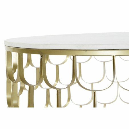 Mesa auxiliar DKD Home Decor 81 x 81 x 42 cm Dorado Blanco Plástico M
