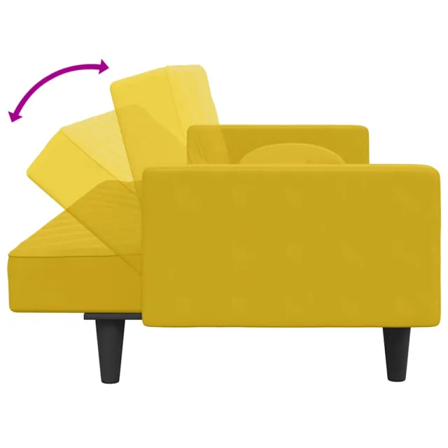 Ensemble de canapés 2 pcs avec coussins jaune velours