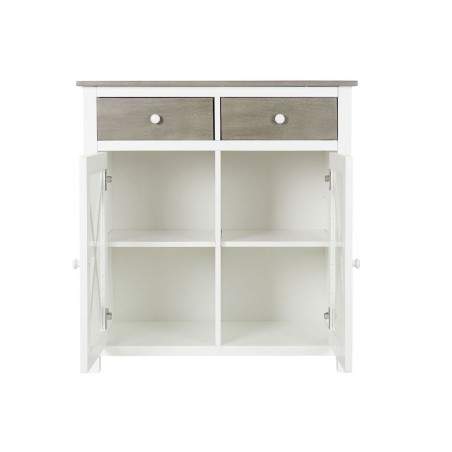 Caisson à Tiroirs DKD Home Decor Blanc Gris Verre Peuplier Cottage 80