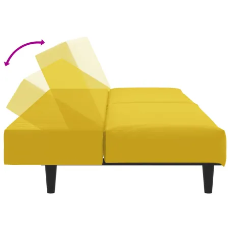 Ensemble de canapés 2 pcs jaune velours