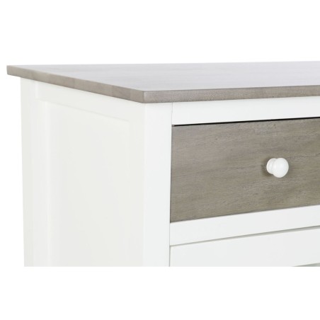 Schubladenschrank DKD Home Decor Weiß Grau Kristall Pappel Cottage 80