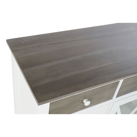 Caisson à Tiroirs DKD Home Decor Blanc Gris Verre Peuplier Cottage 80