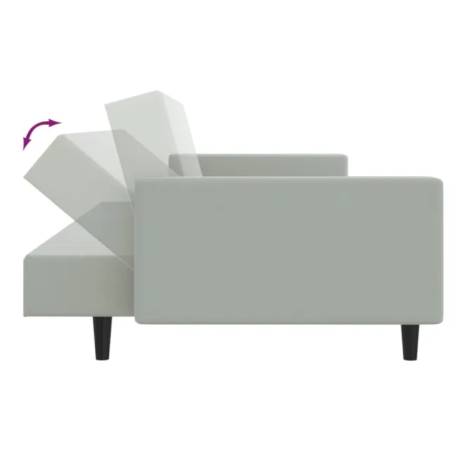 Ensemble de canapés 2 pcs gris clair velours