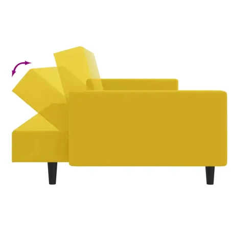 Ensemble de canapés 2 pcs jaune velours