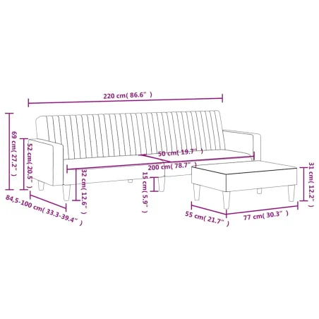Ensemble de canapés 2 pcs gris similicuir