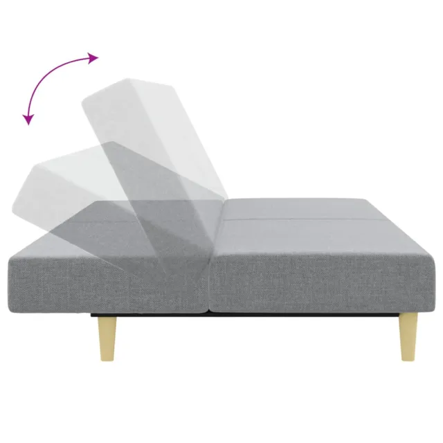 Ensemble de canapés 2 pcs gris clair tissu