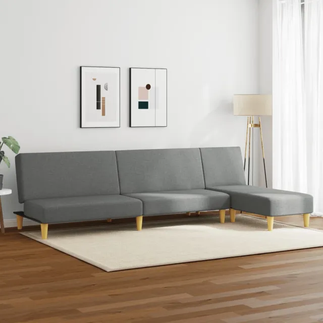 Ensemble de canapés 2 pcs gris foncé tissu