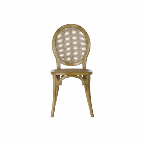 Sedia da Sala da Pranzo DKD Home Decor Marrone Chiaro Rattan Legno di