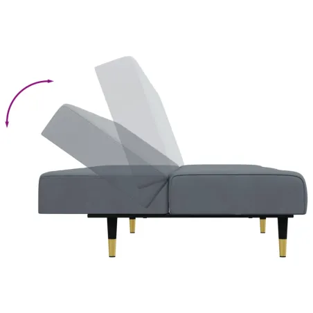 Ensemble de canapés 2 pcs gris foncé velours