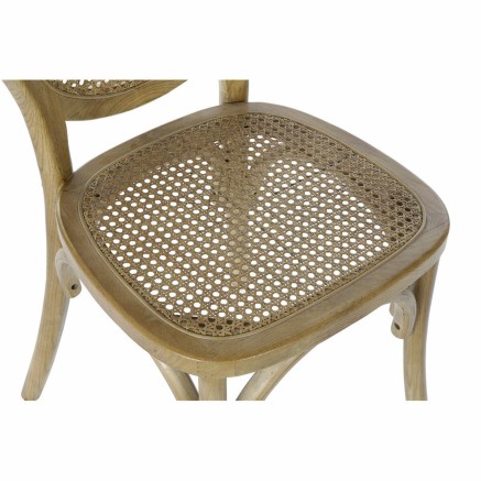 Silla de Comedor DKD Home Decor Marrón claro Ratán Madera de olmo 45 2