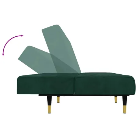 Ensemble de canapés 2 pcs vert foncé velours