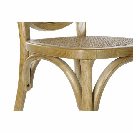 Sedia da Sala da Pranzo DKD Home Decor Marrone Chiaro Rattan Legno di