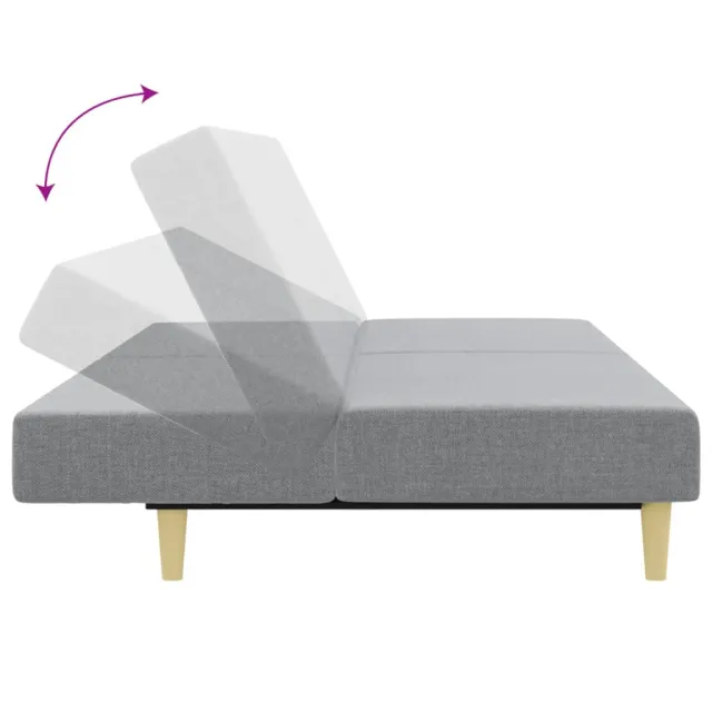 Ensemble de canapés 2 pcs gris clair tissu