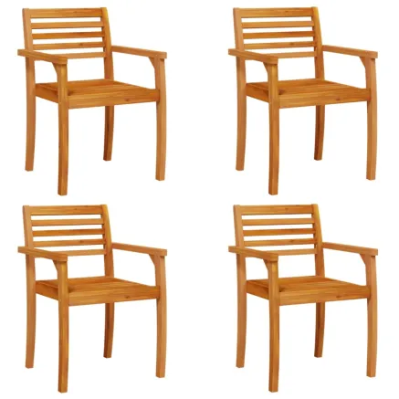 Chaises de jardin lot de 4 59x55x85 bois massif d'acacia 2