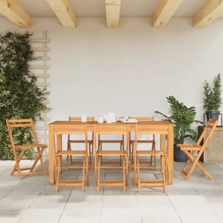Chaises de bistrot pliantes lot de 8 bois d'acacia solide
