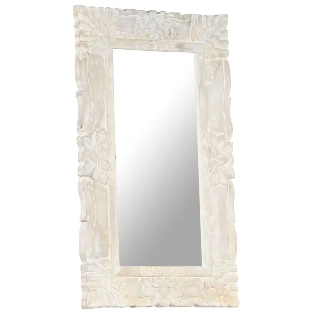 Miroir Blanc 80x50 cm Bois de manguier massif