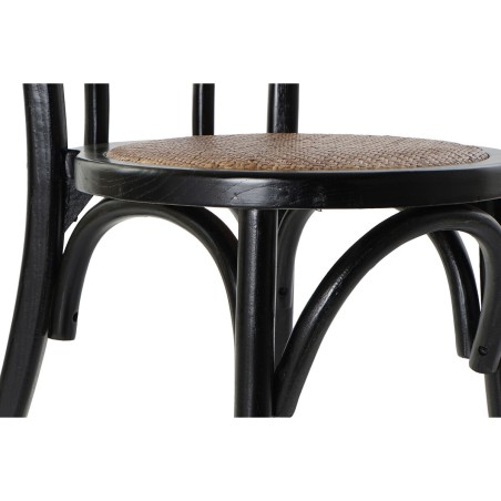 Chaise de Salle à Manger DKD Home Decor Noir Multicouleur 43 x 44 x 8