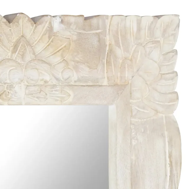 Miroir Blanc 110x50 cm Bois de manguier massif