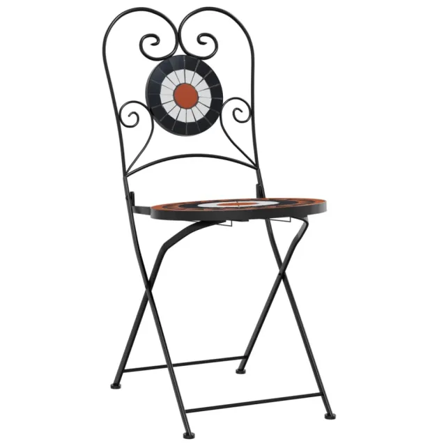 Ensemble de bistro mosaïque terre cuite blanc fer et céramique