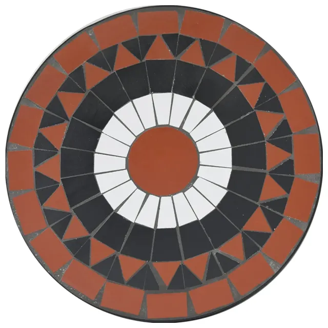 Ensemble de bistro mosaïque terre cuite blanc fer et céramique