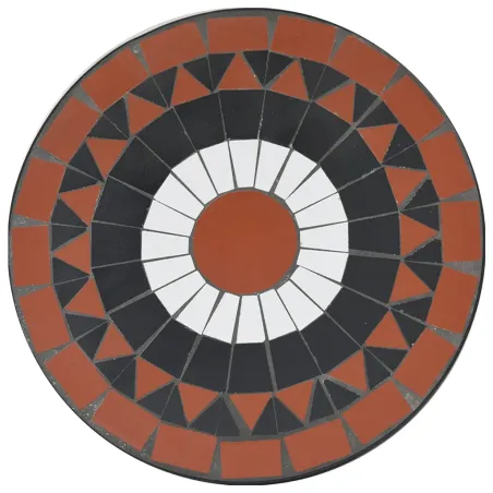 Ensemble de bistro mosaïque terre cuite blanc fer et céramique