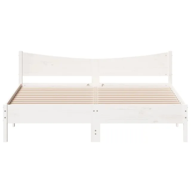 Cadre de lit sans matelas blanc 200x200 cm bois massif de pin
