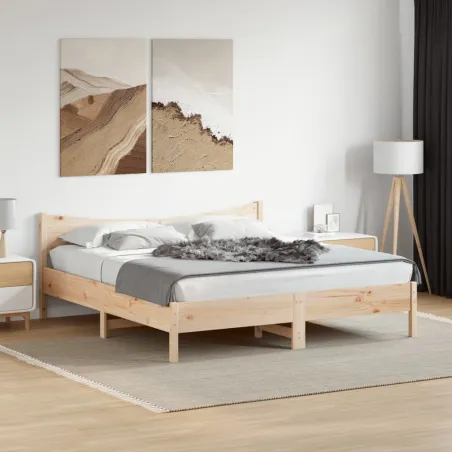 Cadre de lit sans matelas 180x200 cm bois massif de pin