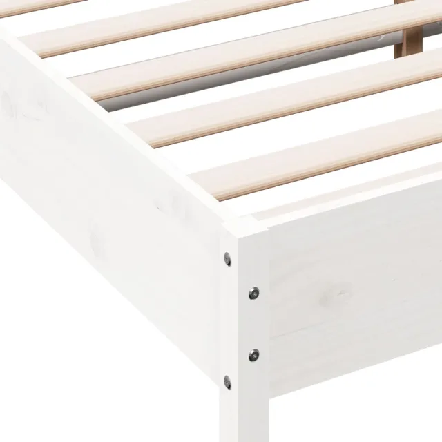 Cadre de lit sans matelas blanc 180x200 cm bois massif de pin