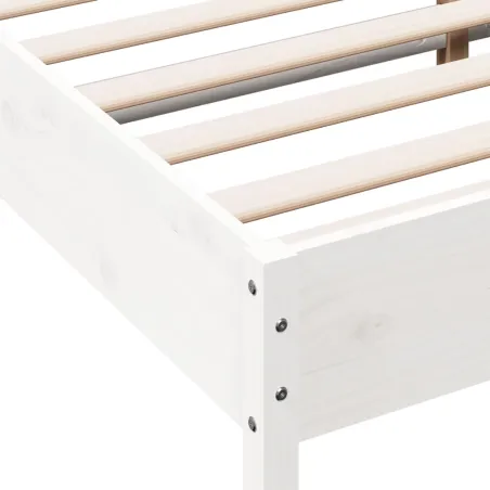 Cadre de lit sans matelas blanc 180x200 cm bois massif de pin