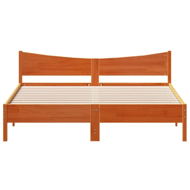 Cadre de lit sans matelas cire marron 180x200cm bois pin massif