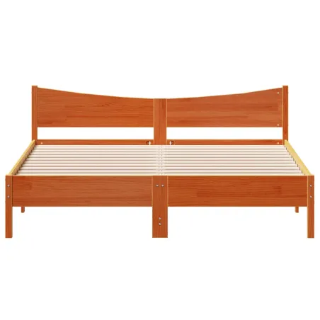 Cadre de lit sans matelas cire marron 180x200cm bois pin massif