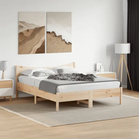 Cadre de lit sans matelas 160x200 cm bois massif de pin
