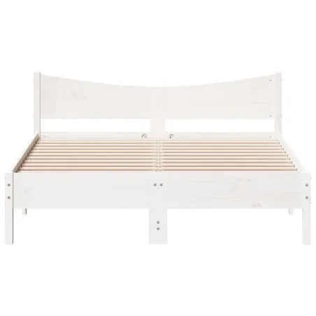 Cadre de lit sans matelas blanc 160x200 cm bois de pin massif